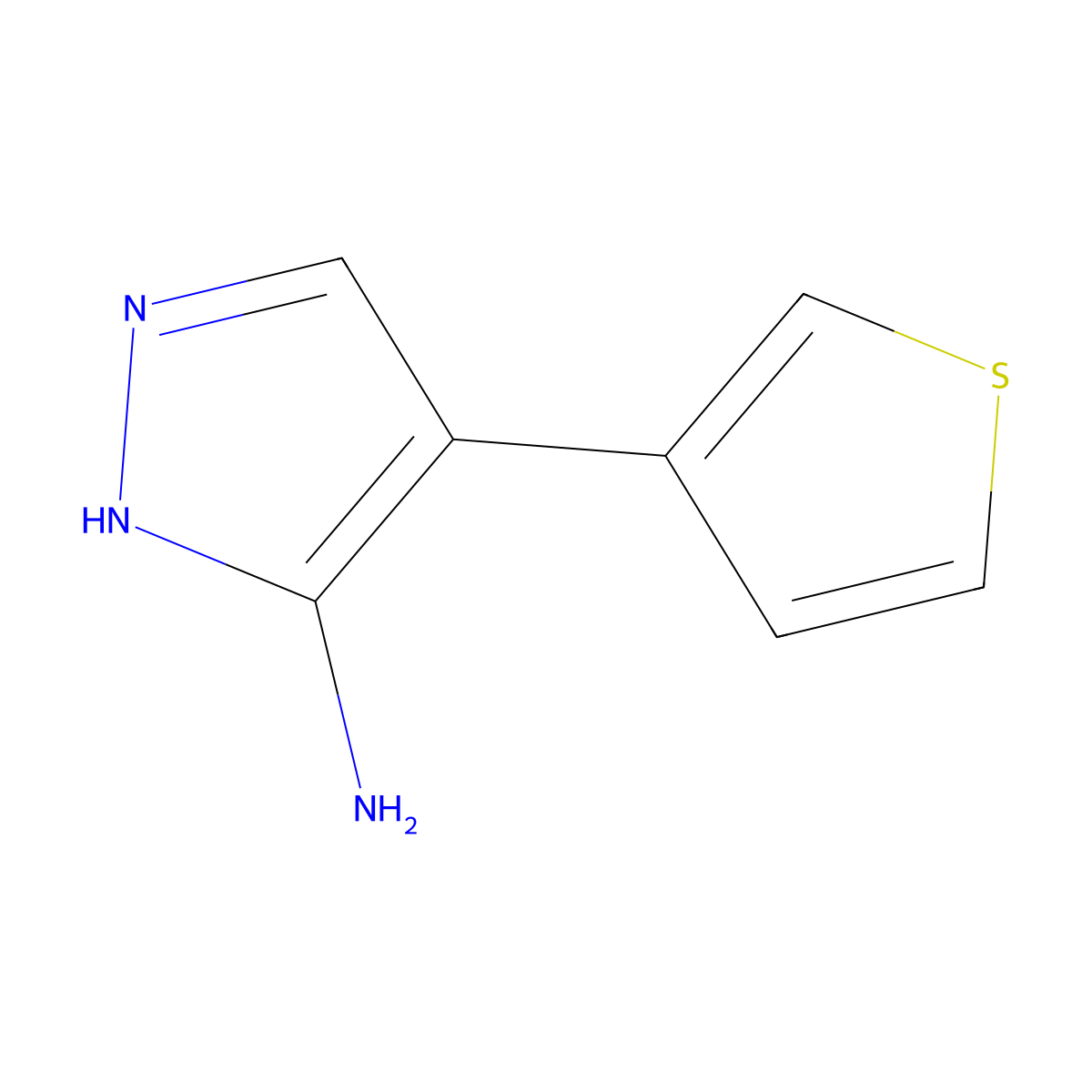 4-(thiophen-3-yl)-1H-pyrazol-5-amine molecular structure, CAS 162286-51-3