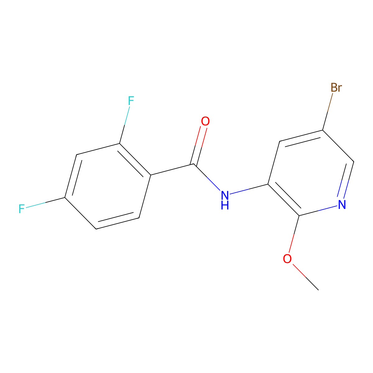 N-(5-Bromo-2-methoxy-3-pyridinyl)-2,4-difluorobenzamide molecular structure, CAS 1622882-59-0