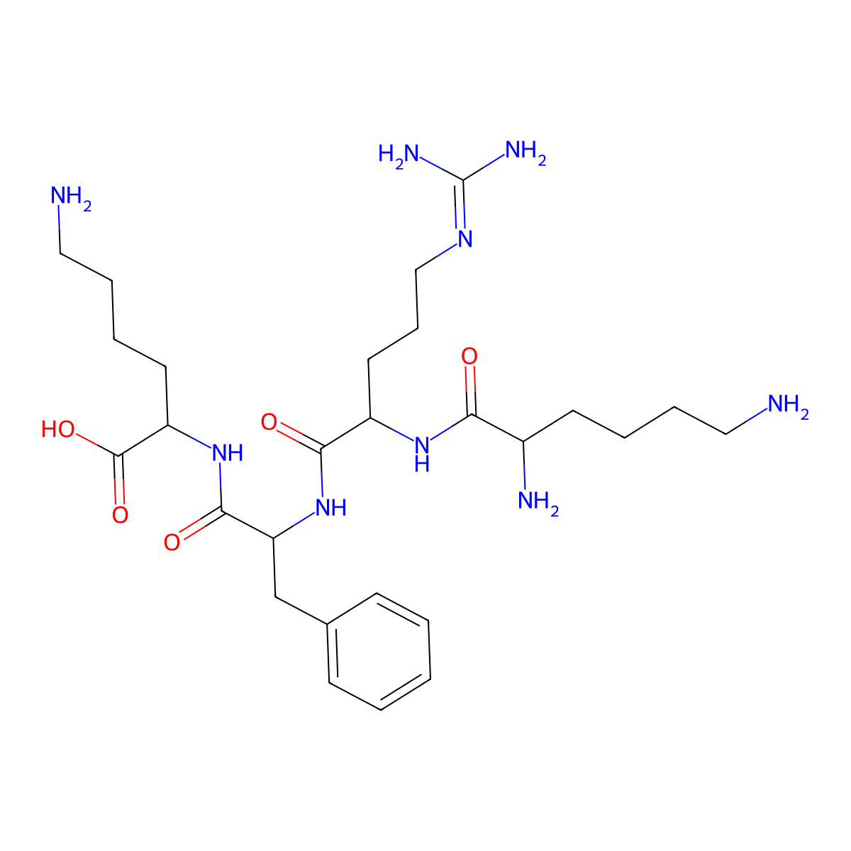 L-Lysine, L-lysyl-L-arginyl-L-phenylalanyl- molecular structure, CAS 162290-78-0