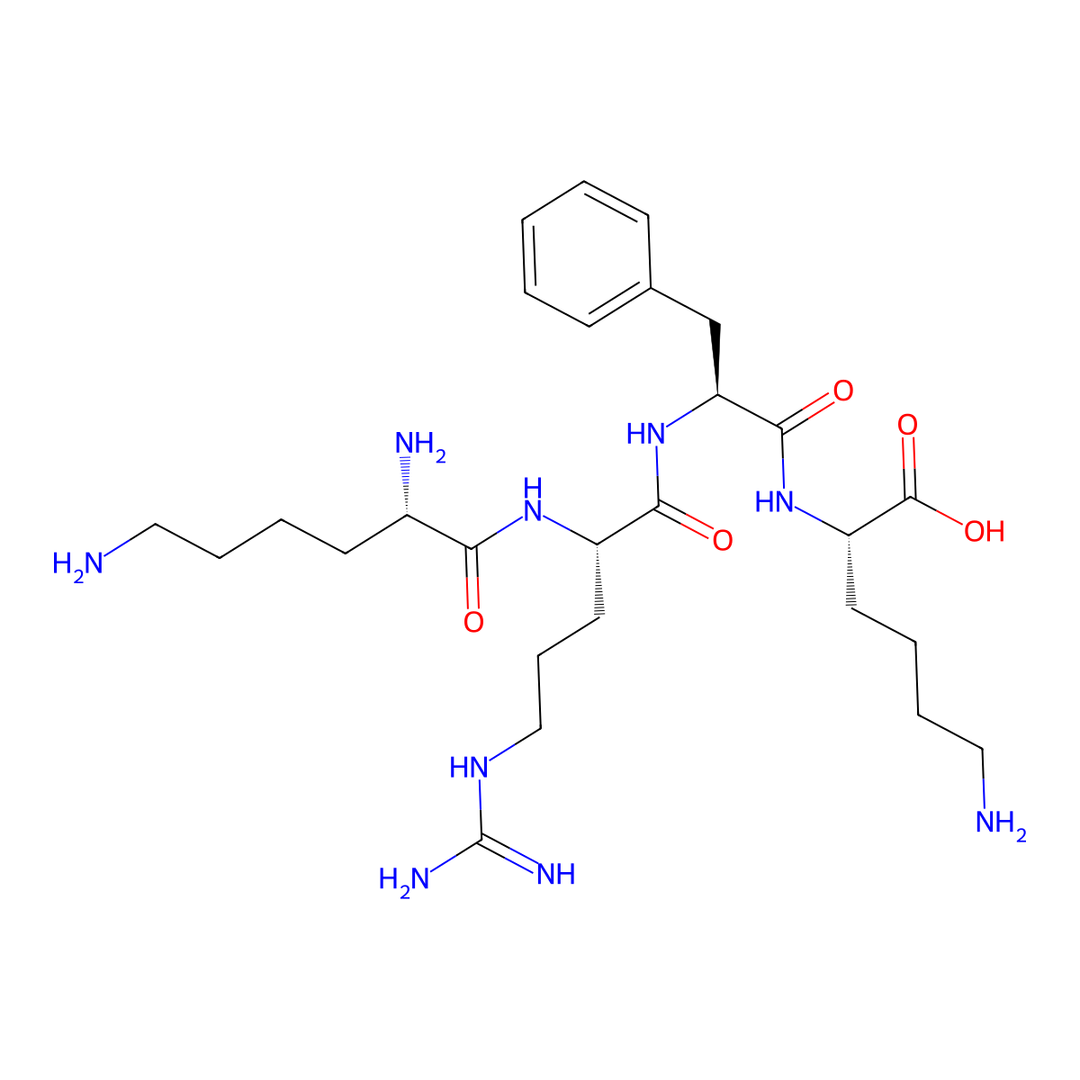 L-Lysine, L-lysyl-L-arginyl-L-phenylalanyl- molecular structure, CAS 162290-78-0