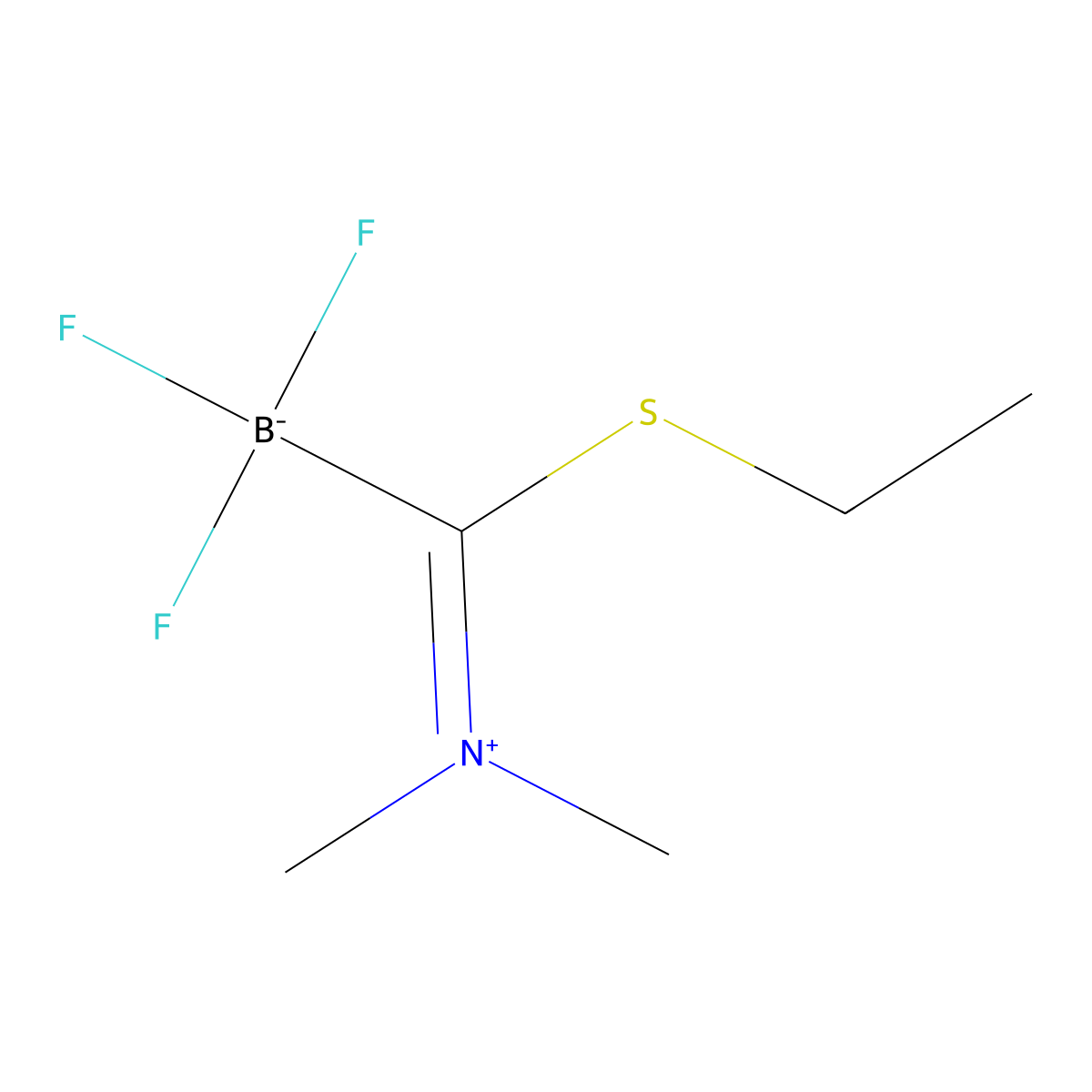 [(Dimethyliminiumyl)(ethylsulfanyl)methyl]trifluoroboranuide molecular structure, CAS 1622923-36-7