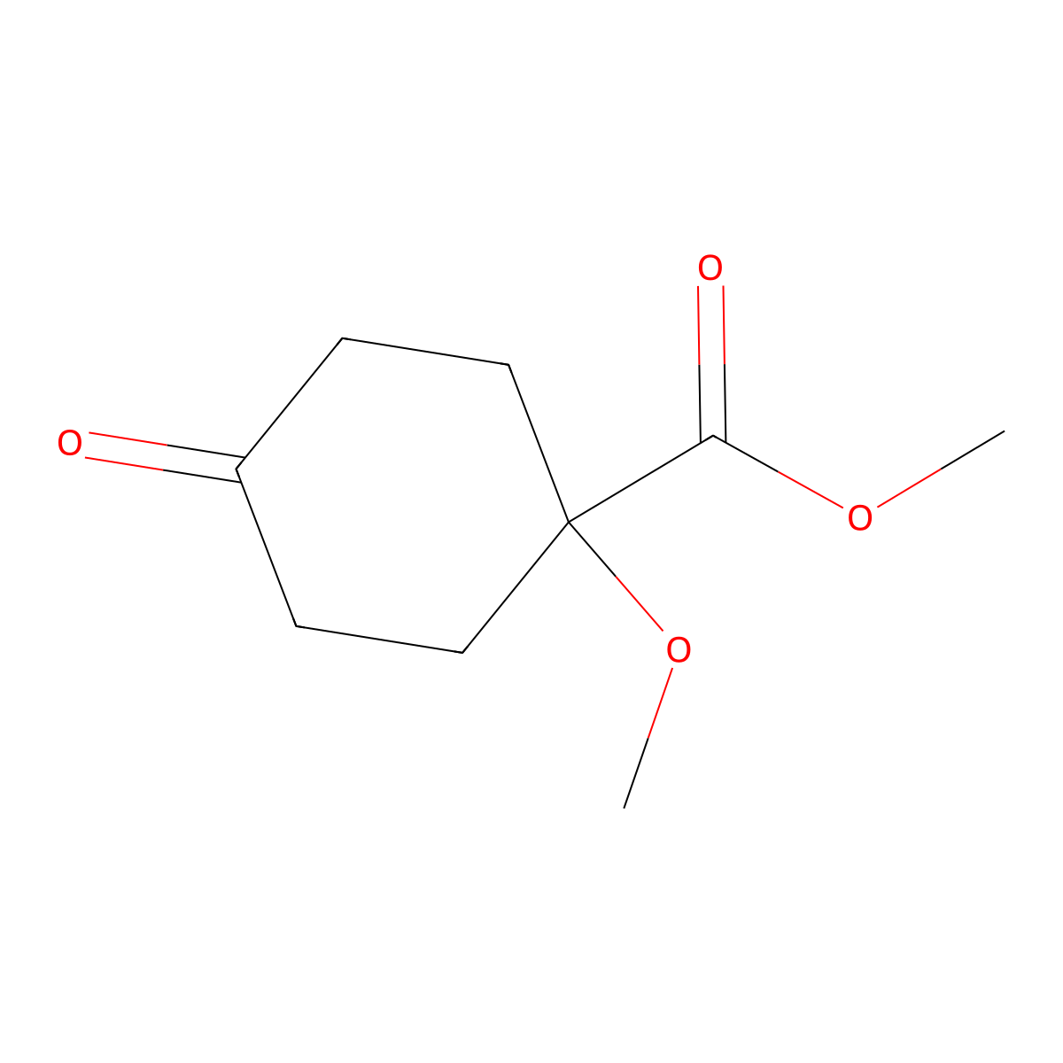 Cyclohexanecarboxylic acid, 1-methoxy-4-oxo-, methyl ester molecular structure, CAS 1622928-67-9