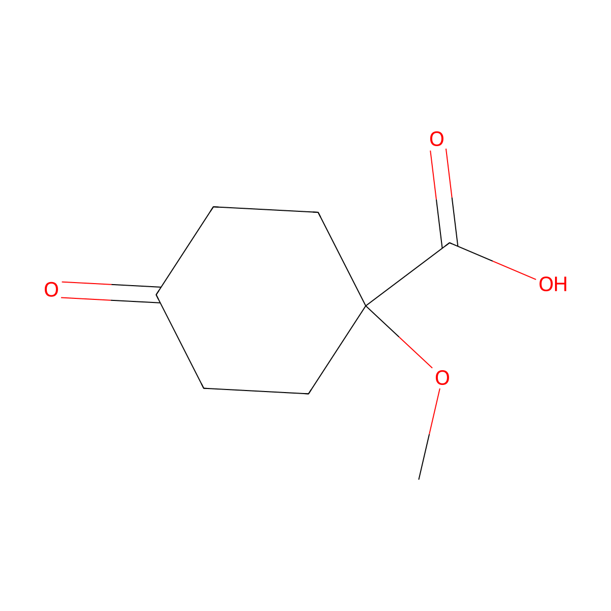 1-Methoxy-4-oxocyclohexane-1-carboxylic acid molecular structure, CAS 1622928-68-0