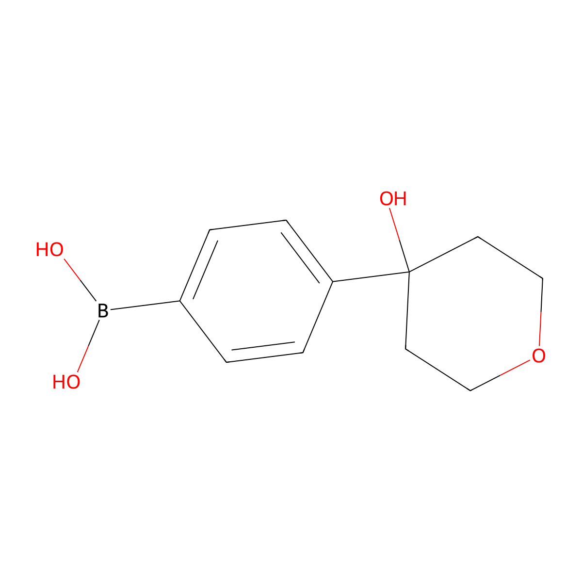 (4-(4-Hydroxyoxan-4-yl)phenyl)boronic acid molecular structure, CAS 1622986-23-5