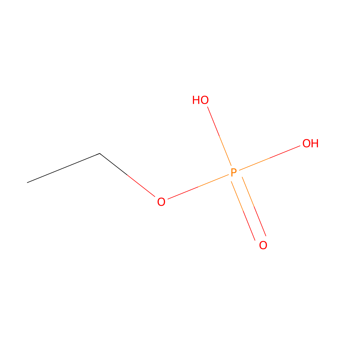 Monoethyl phosphate molecular structure, CAS 1623-14-9