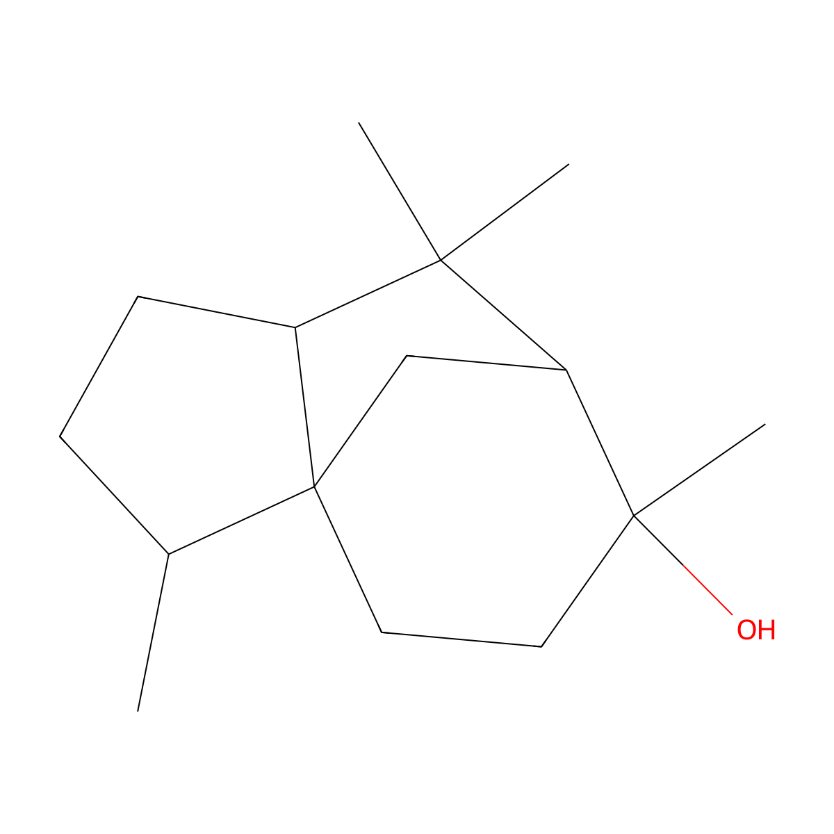 Cedran-8-ol molecular structure, CAS 16230-29-8