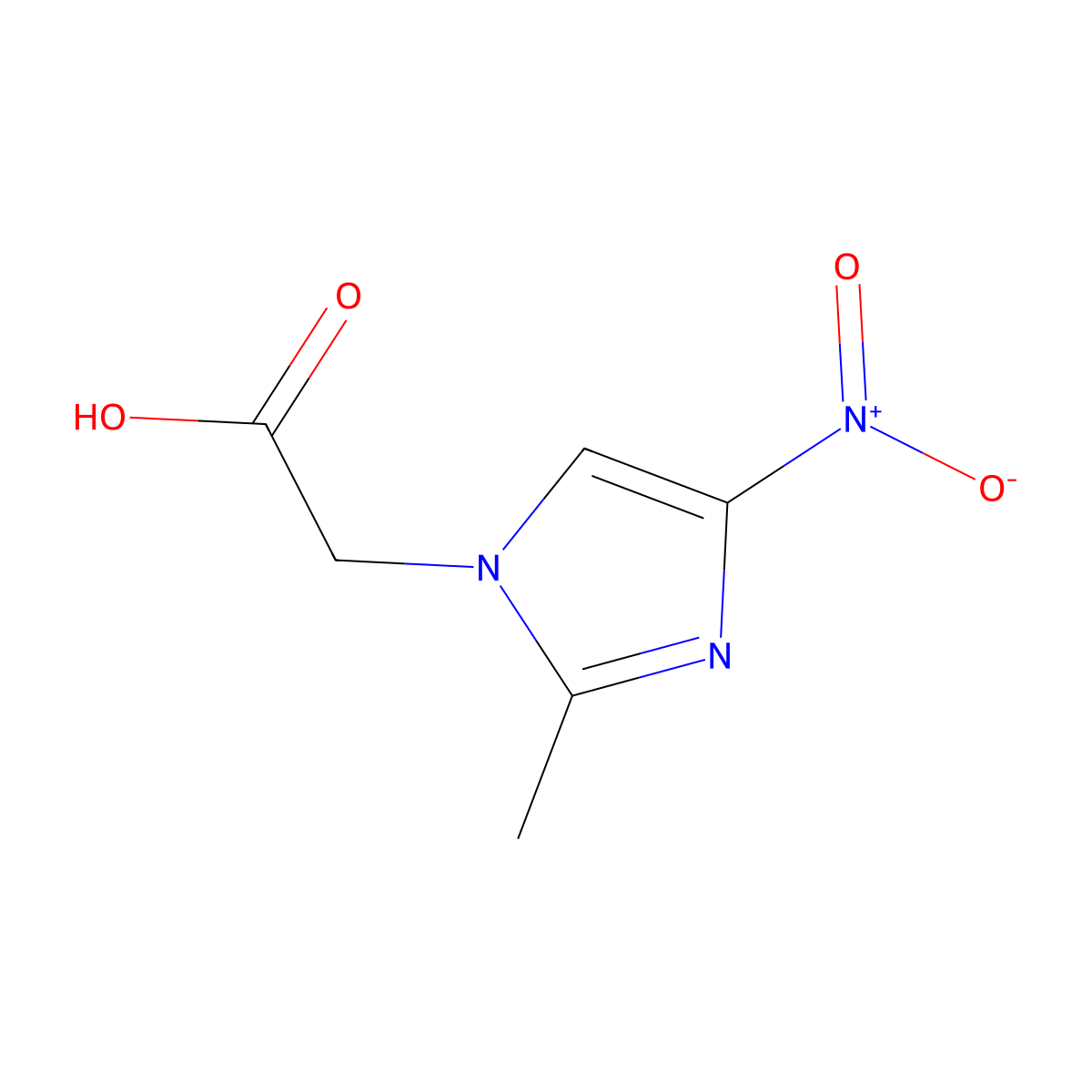 (2-methyl-4-nitro-1H-imidazol-1-yl)acetic acid molecular structure, CAS 16230-87-8