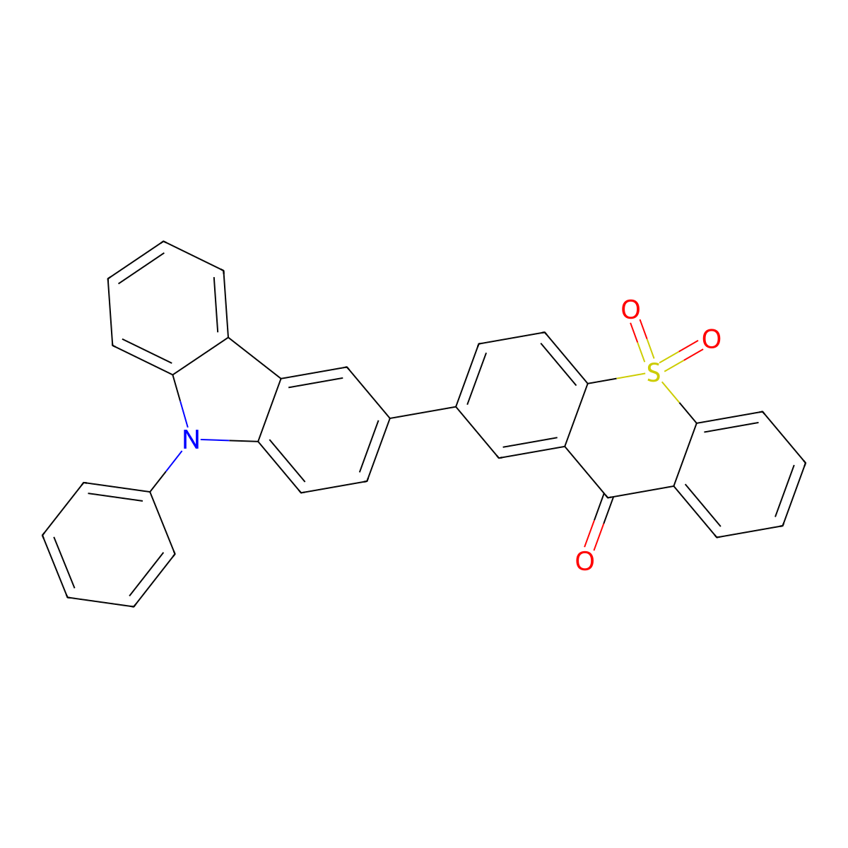 2-phenyl-4'-carbazole-9H-thioxanthen-9-one-10,10-dioxide molecular structure, CAS 1623010-64-9