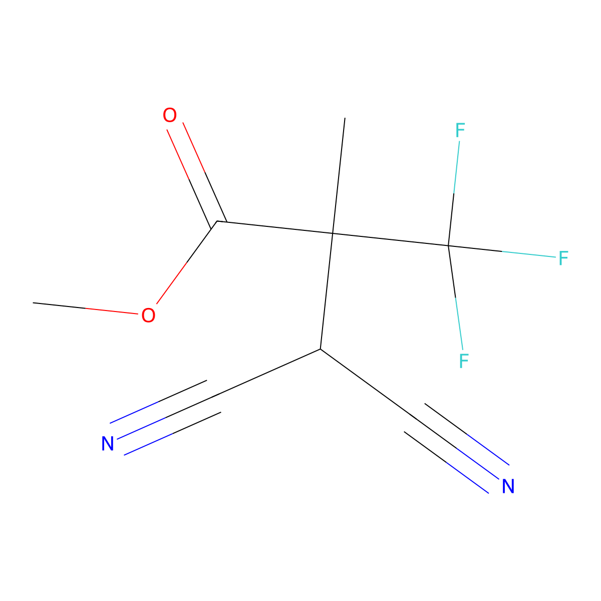 Methyl 2-(dicyanomethyl)-3,3,3-trifluoro-2-methylpropanoate molecular structure, CAS 1623019-94-2
