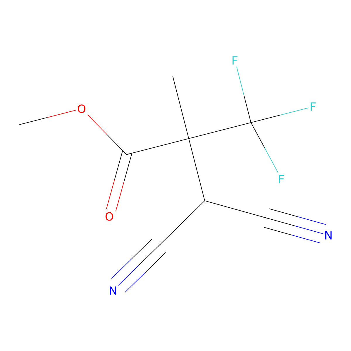 Methyl 2-(dicyanomethyl)-3,3,3-trifluoro-2-methylpropanoate molecular structure, CAS 1623019-94-2
