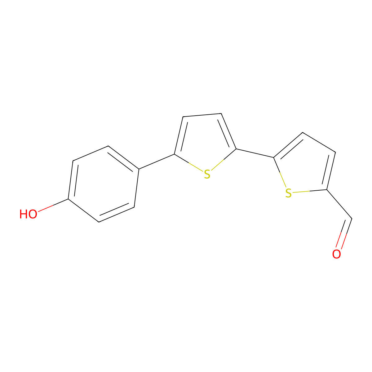5'-(4-Hydroxyphenyl)-[2,2'-bithiophene]-5-carbaldehyde molecular structure, CAS 1623055-62-8