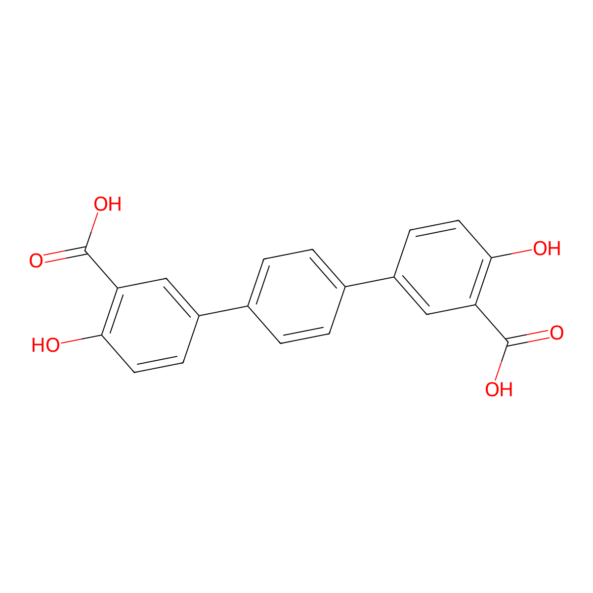 4,4''-Dihydroxy-[1,1':4',1''-terphenyl]-3,3''-dicarboxylic acid molecular structure, CAS 1623061-09-5