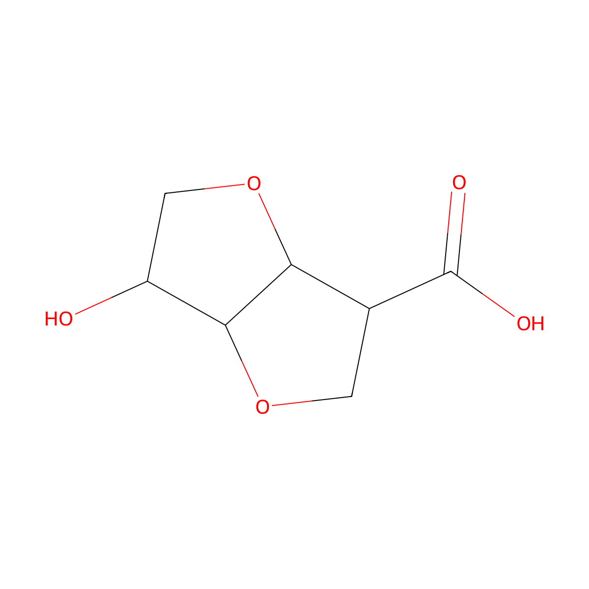 (3S,3aR,6R,6aR)-6-Hydroxyhexahydrofuro[3,2-b]furan-3-carboxylic acid molecular structure, CAS 1623062-67-8