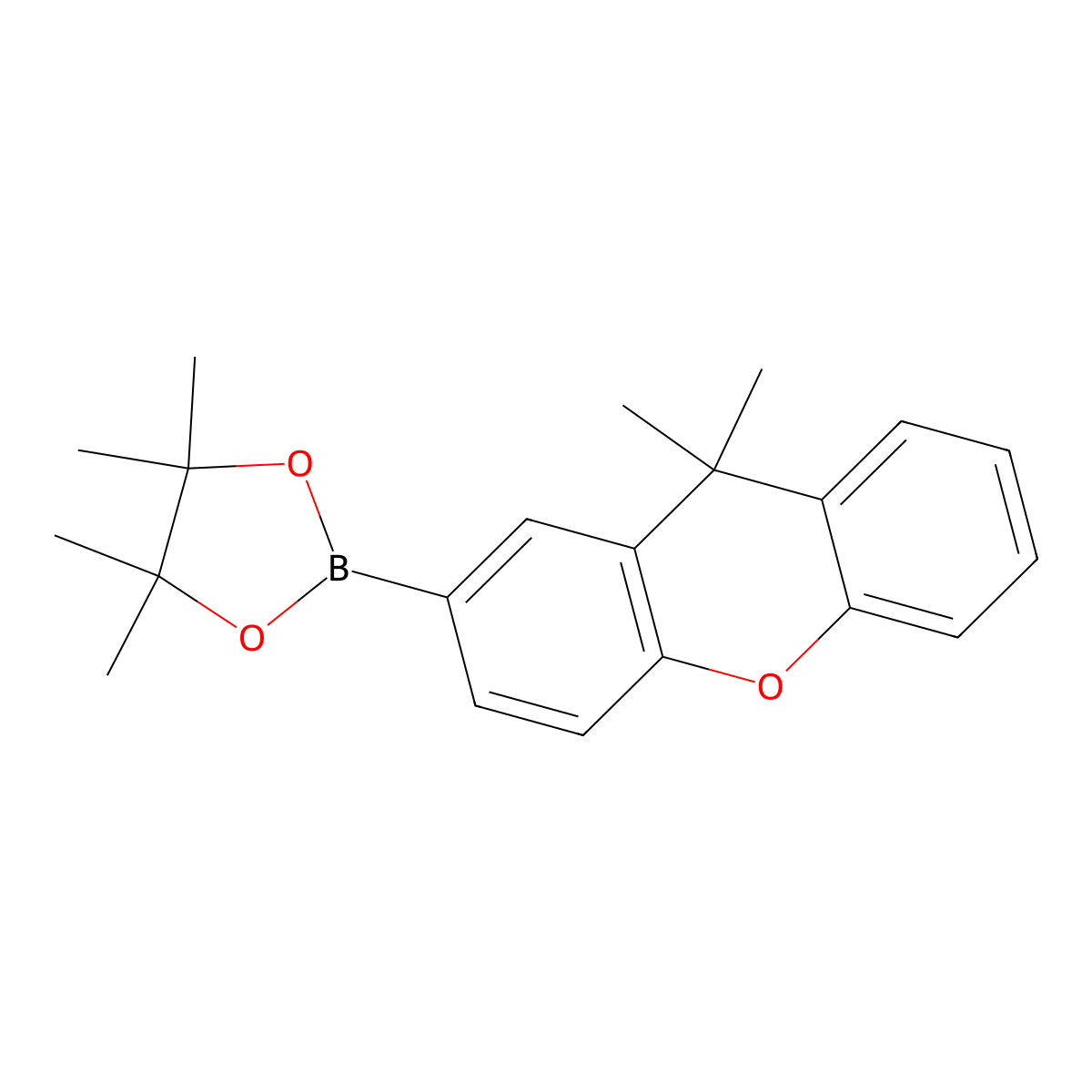 9,9-Dimethyl-2-(4,4,5,5-tetramethyl-1,3,2-dioxaborolan-2-yl)-9H-xanthene molecular structure, CAS 1623078-19-2