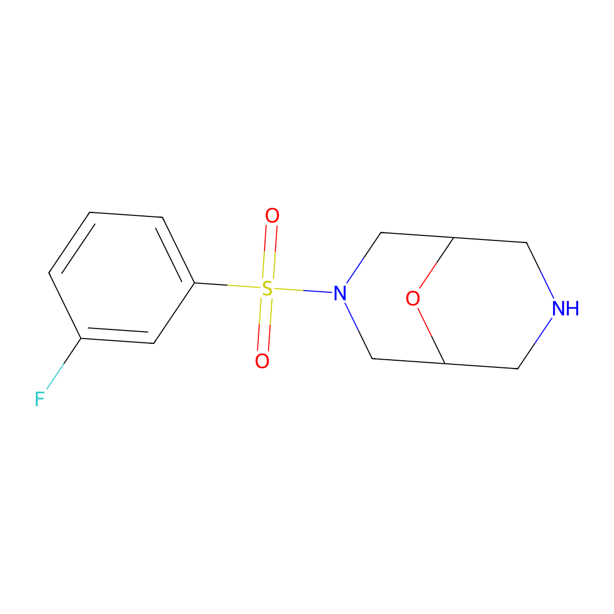3-(3-Fluorophenyl)sulfonyl-9-oxa-3,7-diazabicyclo[3.3.1]nonane molecular structure, CAS 1623078-55-6