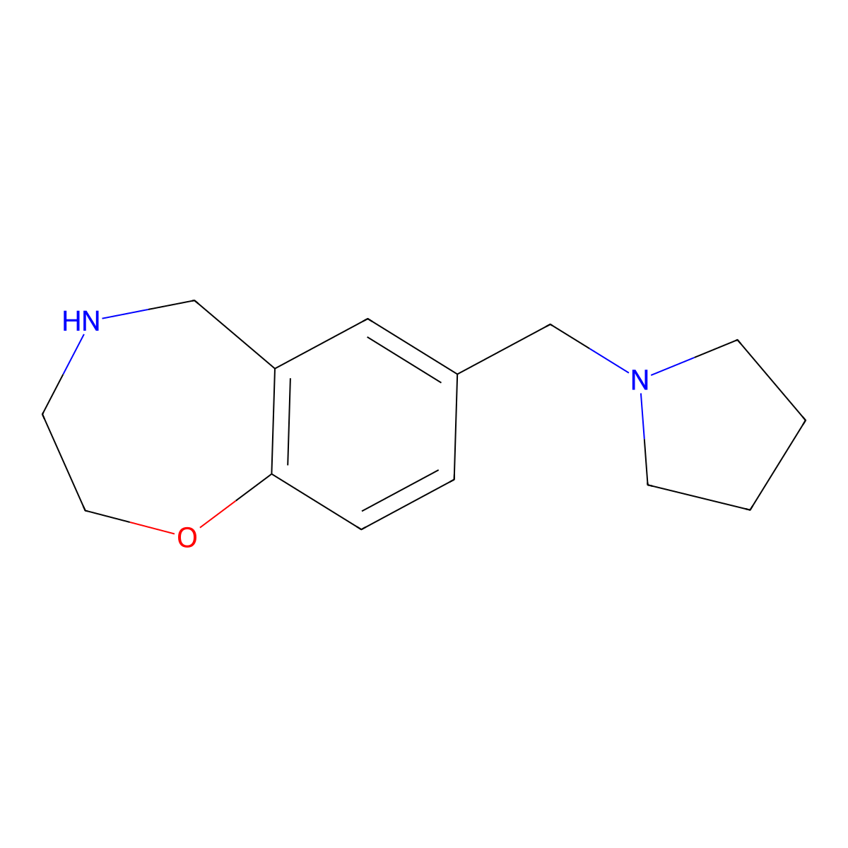 7-(Pyrrolidin-1-ylmethyl)-2,3,4,5-tetrahydrobenzo[f][1,4]oxazepine molecular structure, CAS 1623079-58-2