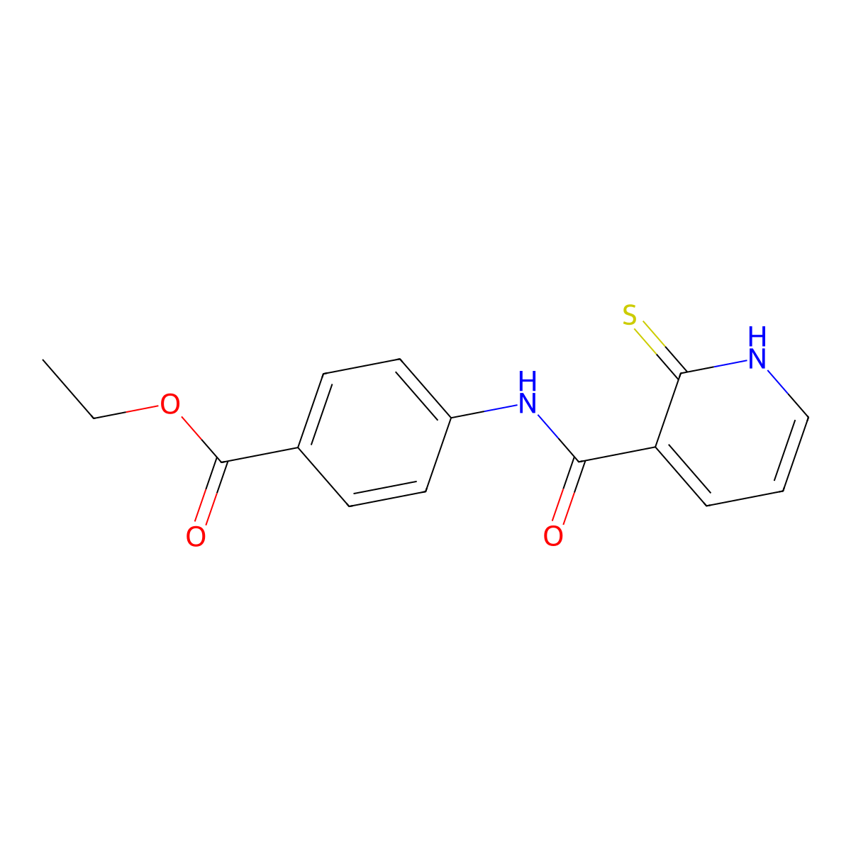 Ethyl 4-{[(2-mercaptopyridin-3-yl)carbonyl]amino}benzoate molecular structure, CAS 1623079-72-0