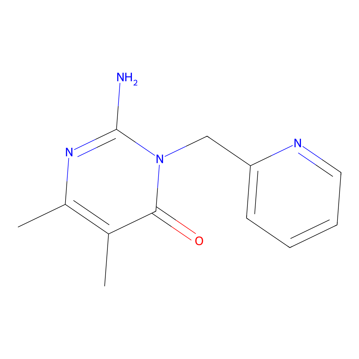 2-amino-5,6-dimethyl-3-(pyridin-2-ylmethyl)pyrimidin-4(3H)-one molecular structure, CAS 1623079-79-7