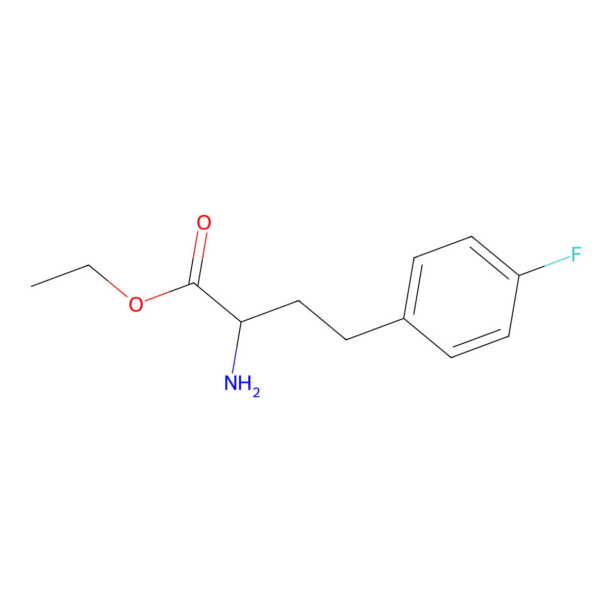 Ethyl 2-amino-4-(4-fluorophenyl)butanoate molecular structure, CAS 162308-68-1