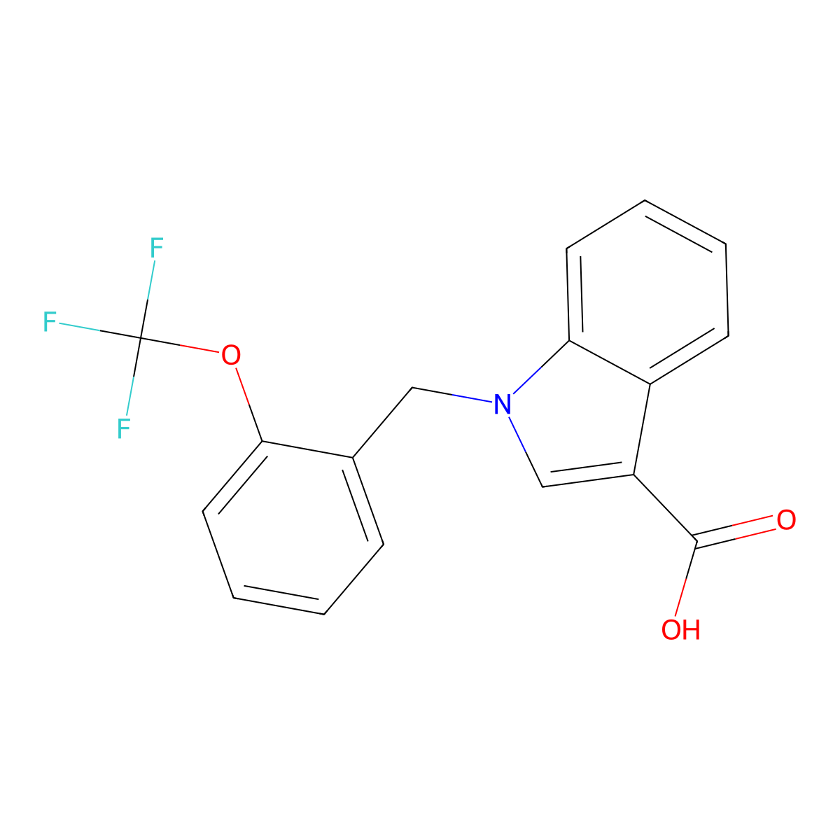1-[2-(trifluoromethoxy)benzyl]-1H-indole-3-carboxylic acid molecular structure, CAS 1623080-27-2