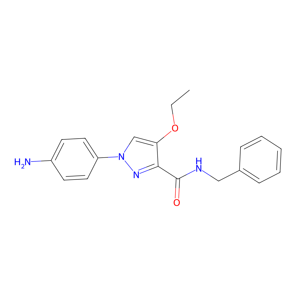 1-(4-aminophenyl)-N-benzyl-4-ethoxy-1H-pyrazole-3-carboxamide molecular structure, CAS 1623080-31-8