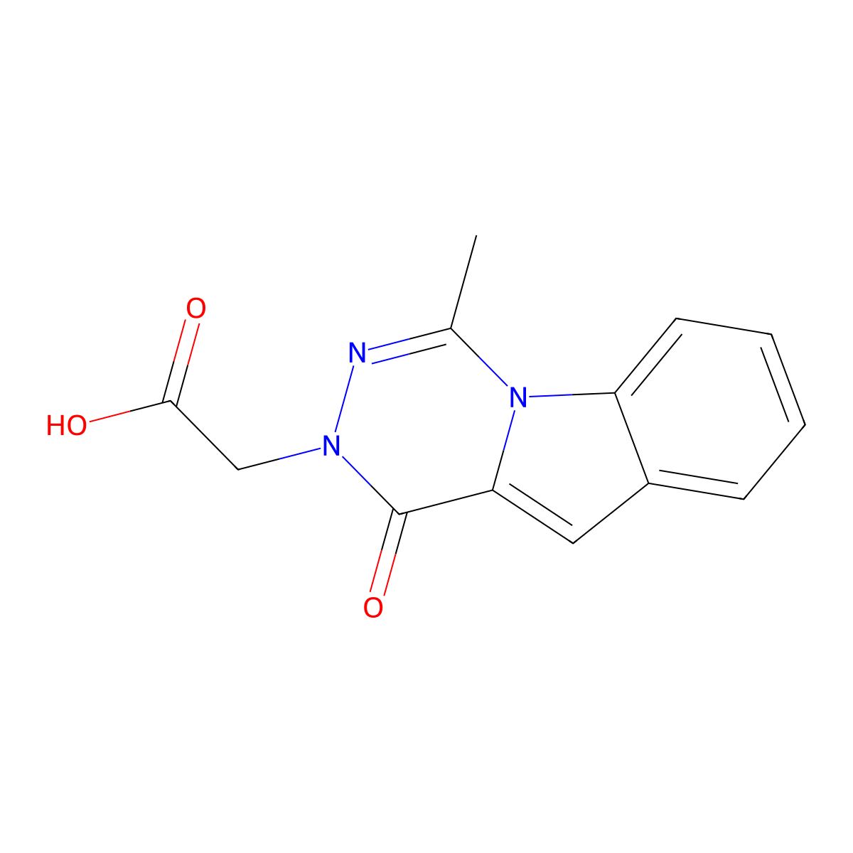 (4-methyl-1-oxo[1,2,4]triazino[4,5-a]indol-2(1H)-yl)acetic acid molecular structure, CAS 1623080-72-7