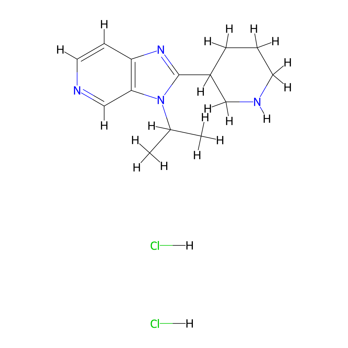 3-Isopropyl-2-piperidin-3-YL-3H-imidazo[4,5-C]pyridine dihydrochloride molecular structure, CAS 1623083-64-6