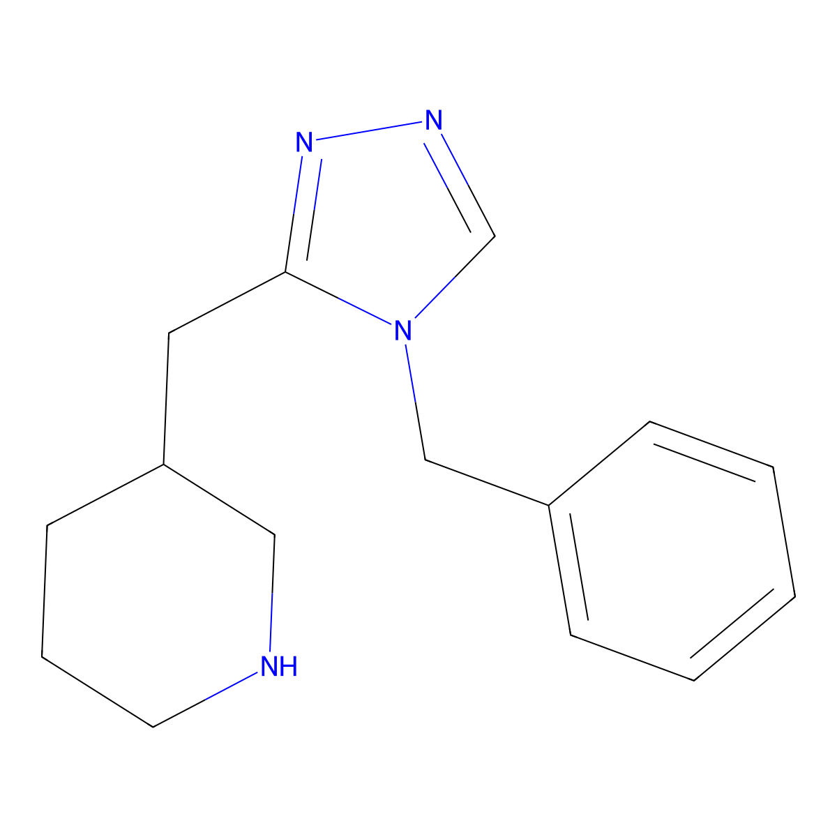 3-[(4-benzyl-4H-1,2,4-triazol-3-yl)methyl]piperidine molecular structure, CAS 1623083-94-2