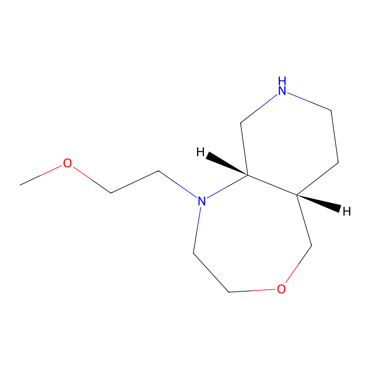 (5aS,9aS)-1-(2-methoxyethyl)decahydropyrido[3,4-e][1,4]oxazepine molecular structure, CAS 1623084-03-6