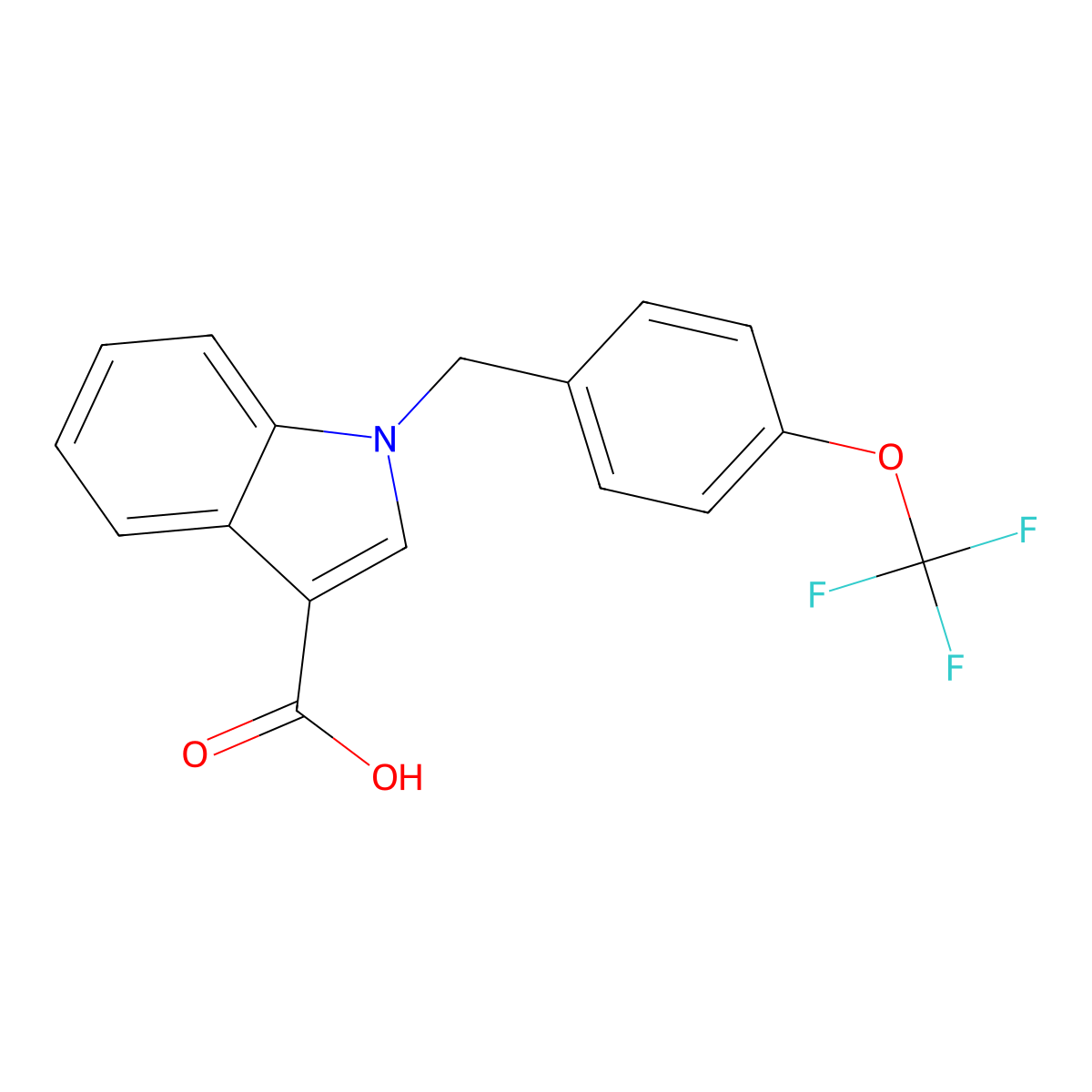 1-[4-(trifluoromethoxy)benzyl]-1H-indole-3-carboxylic acid molecular structure, CAS 1623084-33-2