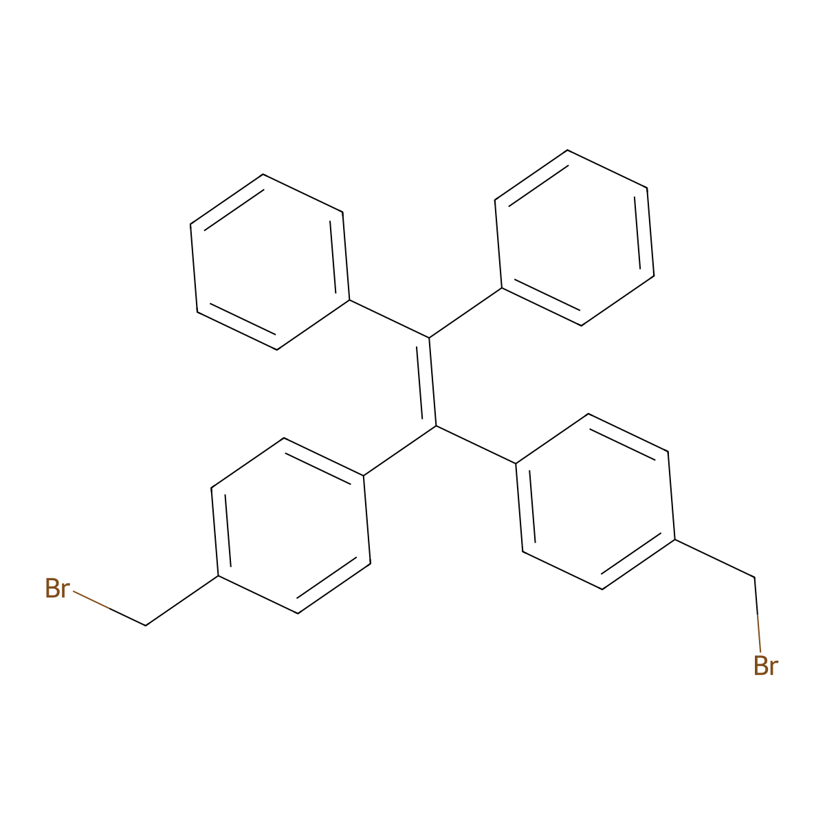 4,4'-(2,2-Diphenylethene-1,1-diyl)bis((bromomethyl)benzene) molecular structure, CAS 1623085-88-0