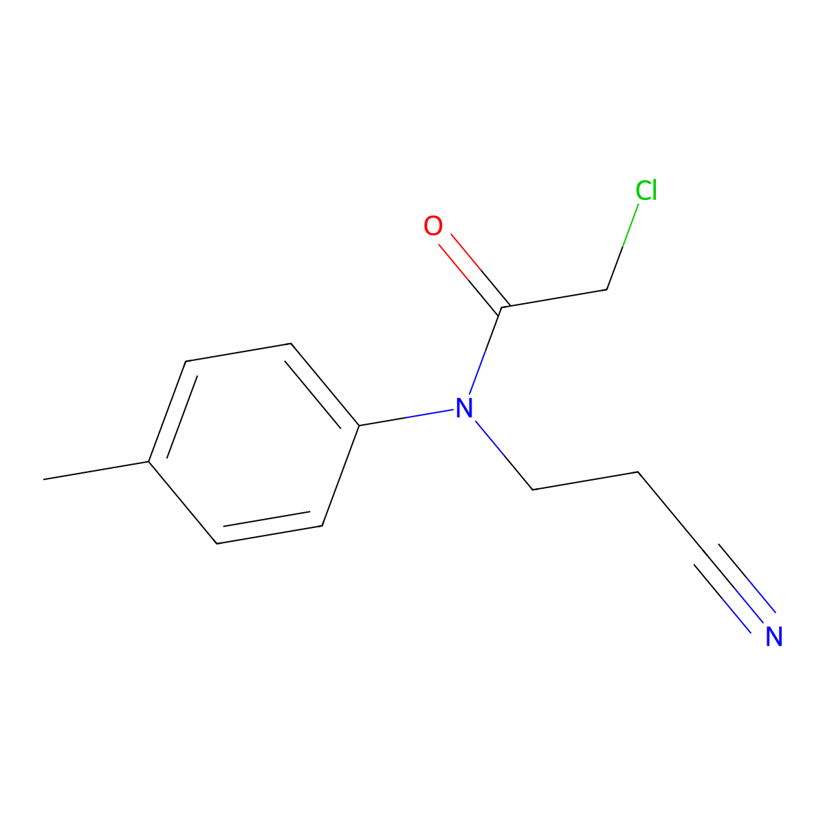 2-chloro-N-(2-cyanoethyl)-N-(4-methylphenyl)acetamide molecular structure, CAS 16231-49-5