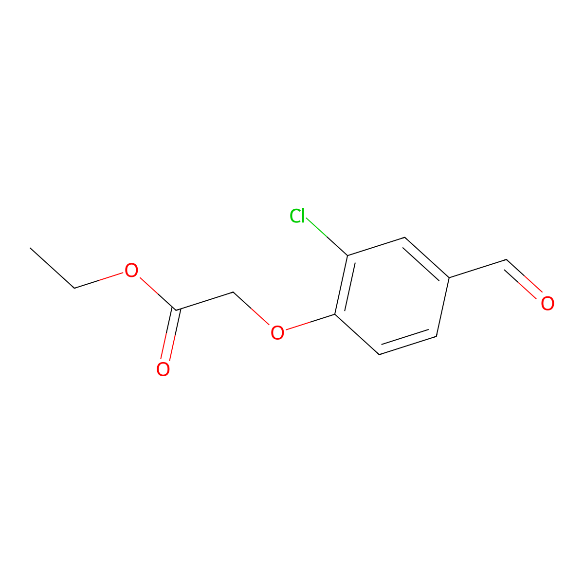 Ethyl 2-(2-chloro-4-formylphenoxy)acetate molecular structure, CAS 16231-54-2