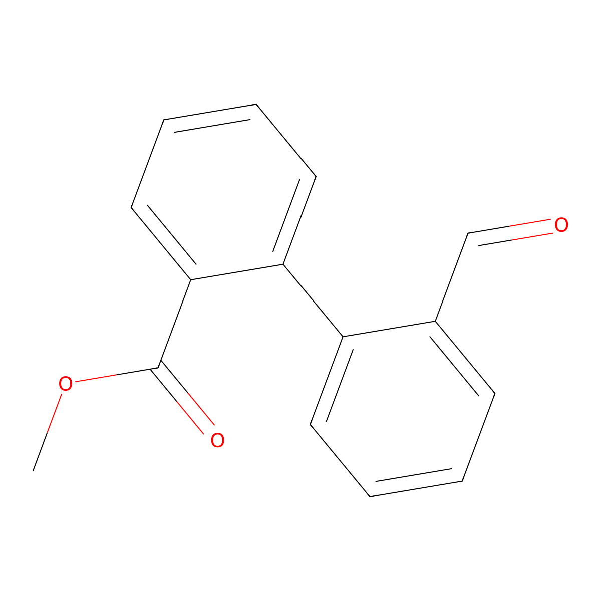 Methyl 2-(2-formylphenyl)benzoate molecular structure, CAS 16231-67-7