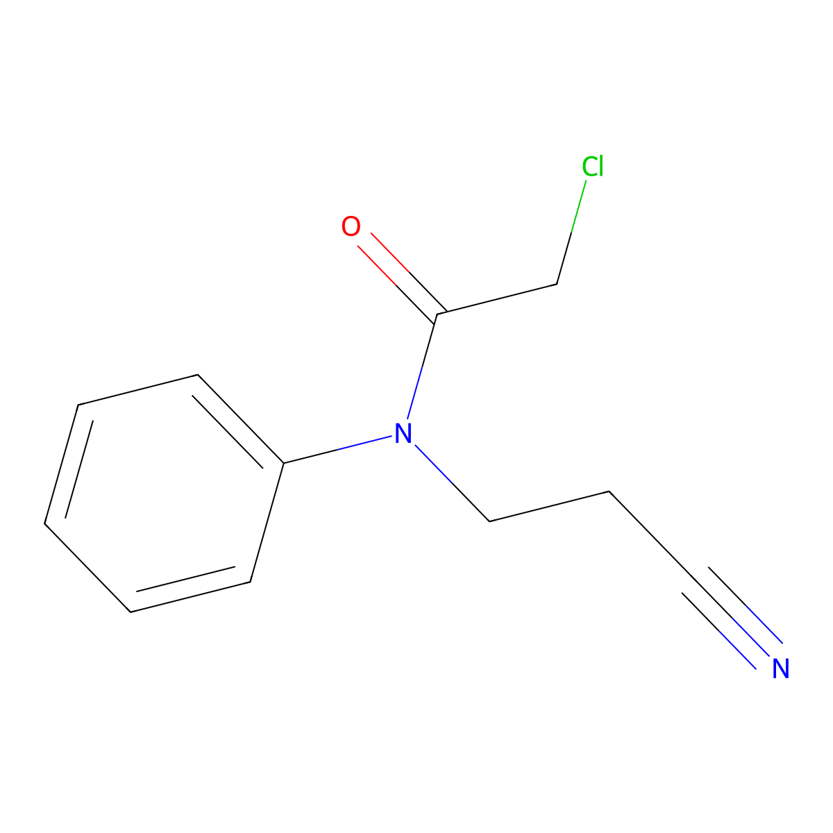 2-chloro-N-(2-cyanoethyl)-N-phenylacetamide molecular structure, CAS 16231-77-9