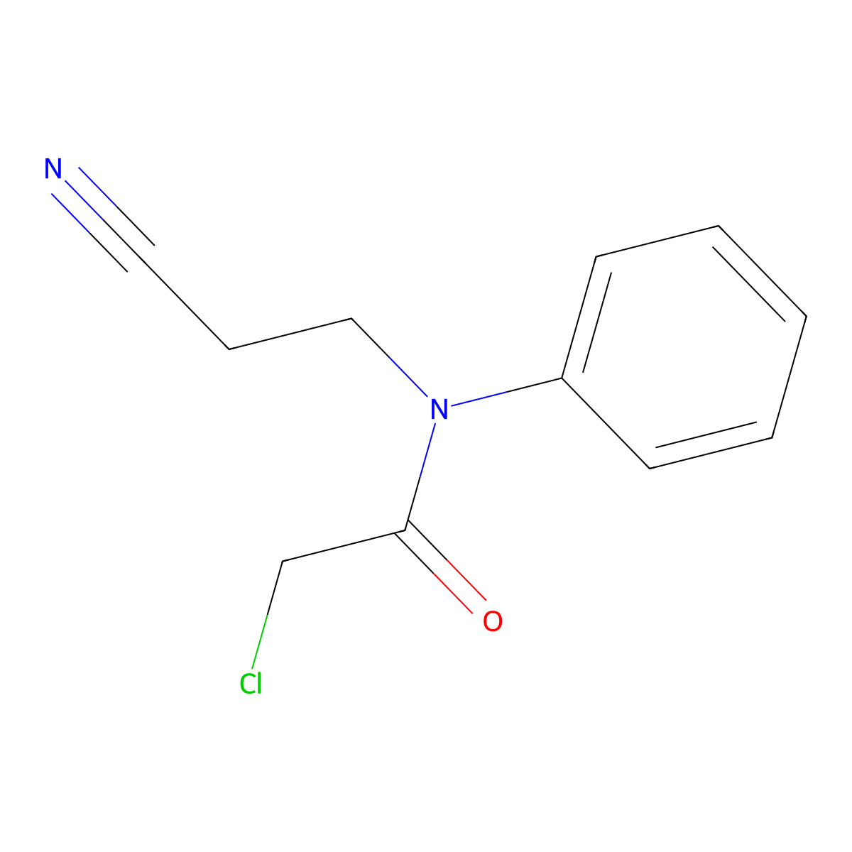 2-chloro-N-(2-cyanoethyl)-N-phenylacetamide molecular structure, CAS 16231-77-9