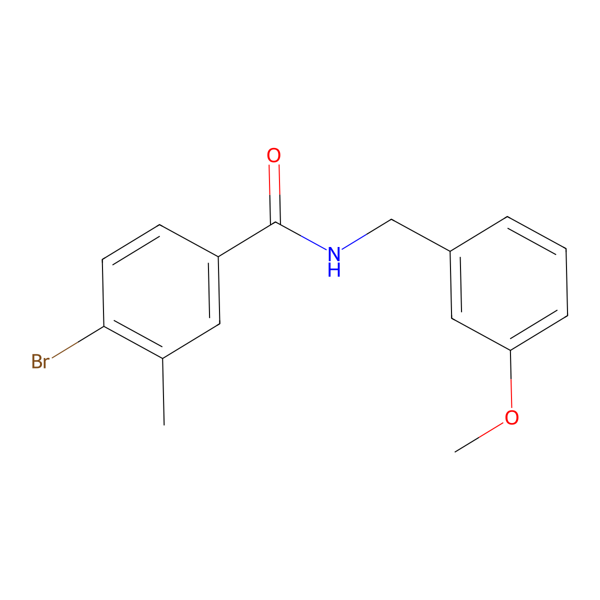 4-bromo-N-(3-methoxybenzyl)-3-methylbenzamide molecular structure, CAS 1623120-19-3