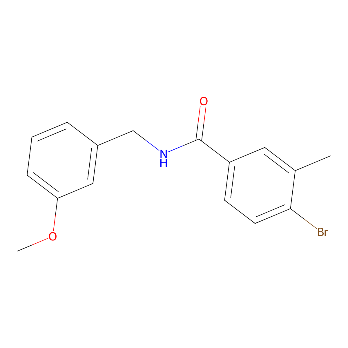 4-bromo-N-(3-methoxybenzyl)-3-methylbenzamide molecular structure, CAS 1623120-19-3