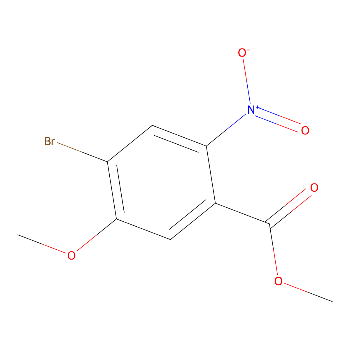 Methyl 4-bromo-5-methoxy-2-nitrobenzoate molecular structure, CAS 1623120-78-4