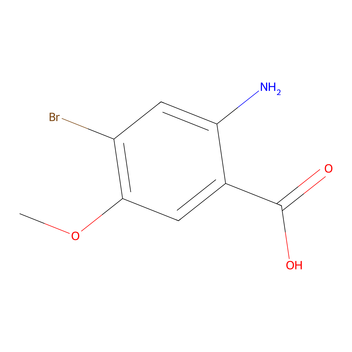 2-Amino-4-bromo-5-methoxybenzoic acid molecular structure, CAS 1623120-79-5