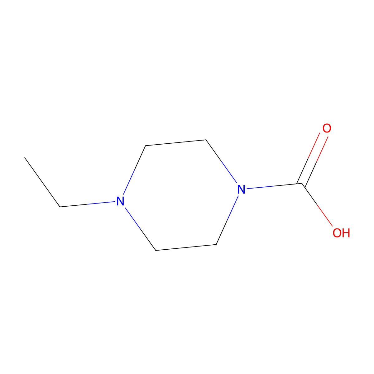 4-Ethyl-1-piperazinecarboxylic acid molecular structure, CAS 1623129-63-4