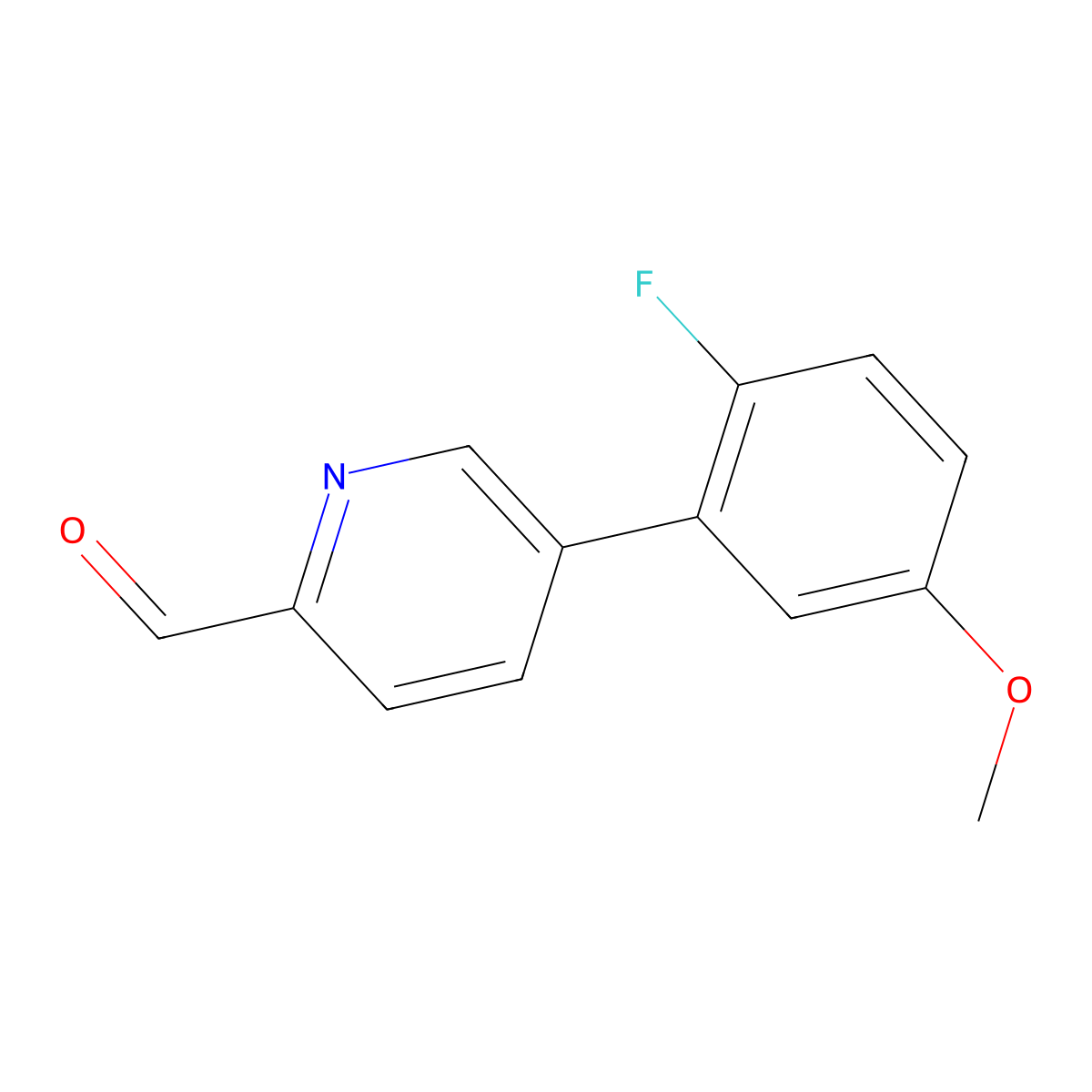5-(2-Fluoro-5-methoxyphenyl)picolinaldehyde molecular structure, CAS 1623144-43-3