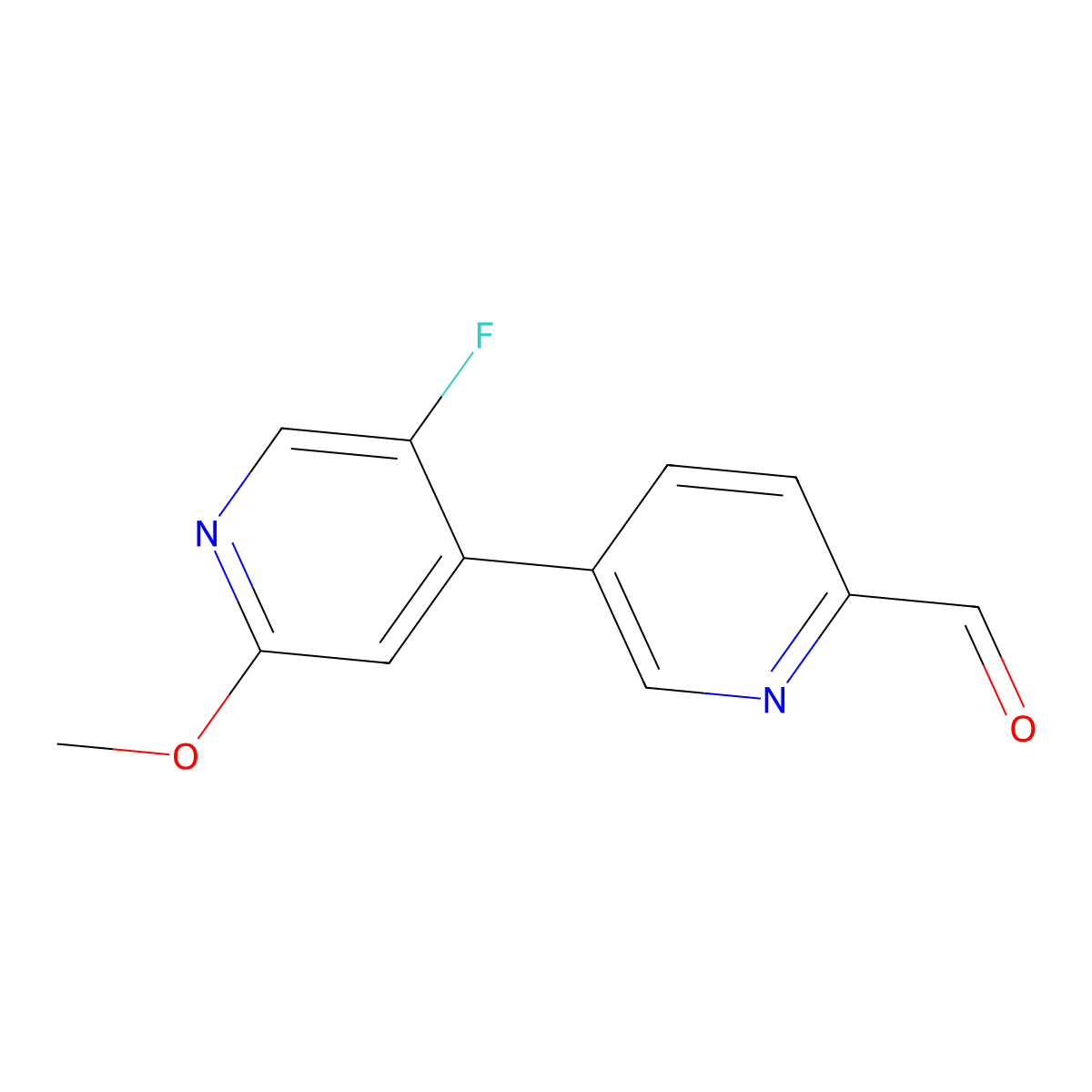5'-Fluoro-2'-methoxy-[3,4'-bipyridine]-6-carbaldehyde molecular structure, CAS 1623144-45-5