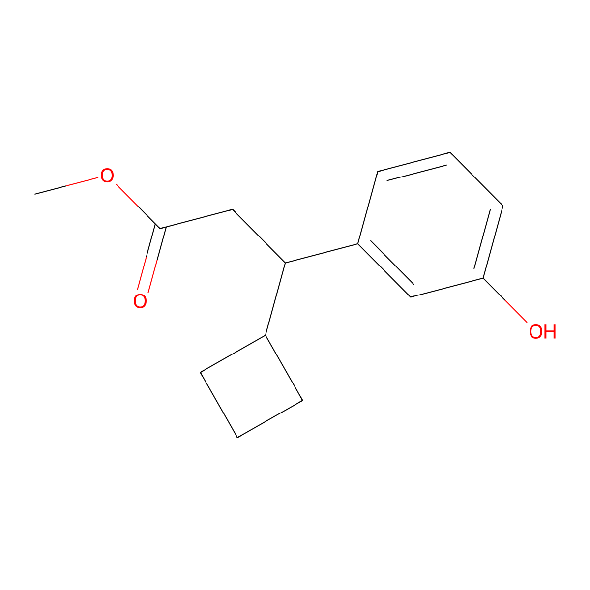 Methyl 3-Cyclobutyl-3-(3-hydroxyphenyl)propanoate molecular structure, CAS 1623144-96-6