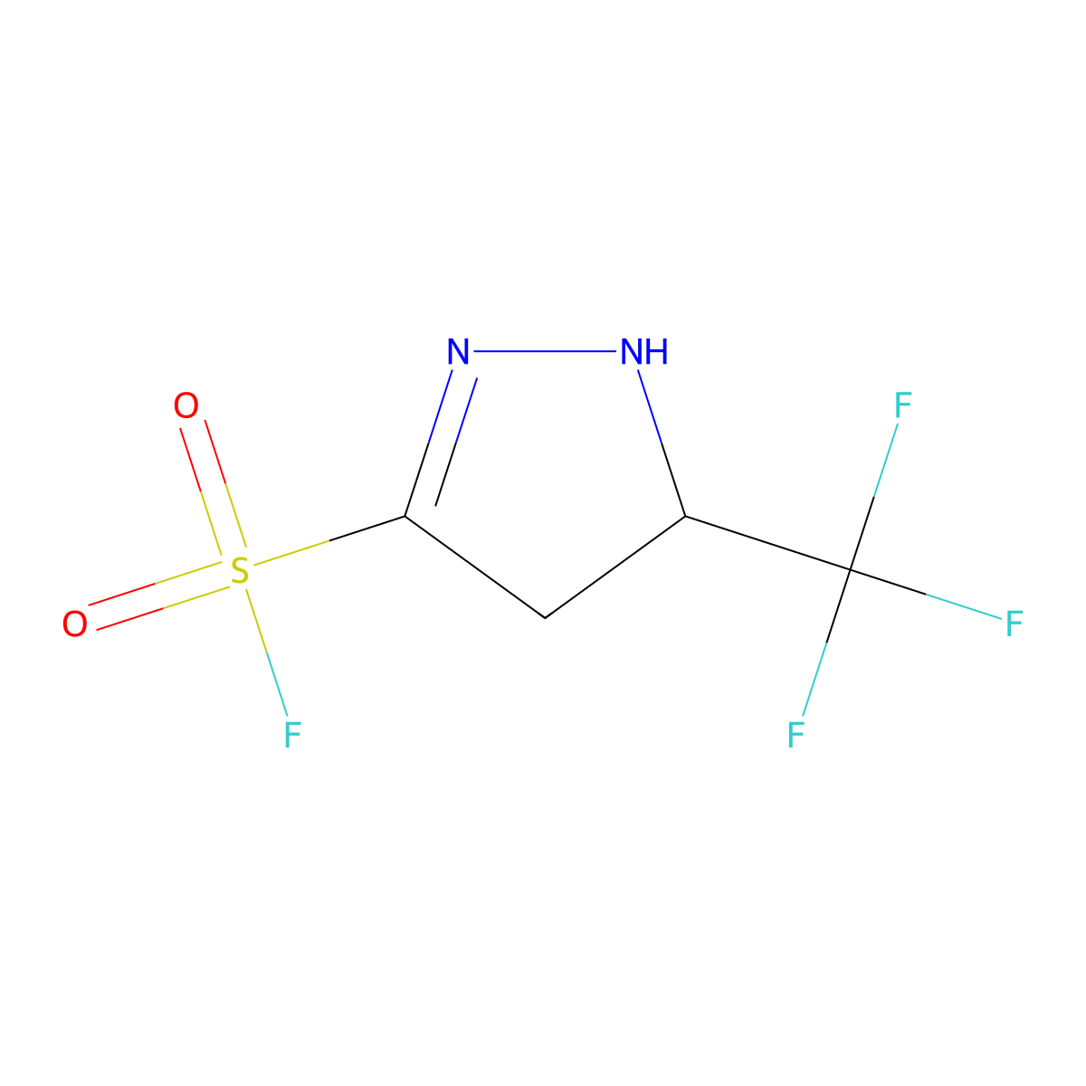 5-(trifluoromethyl)-4,5-dihydro-1H-pyrazole-3-sulfonyl fluoride molecular structure, CAS 1623156-90-0