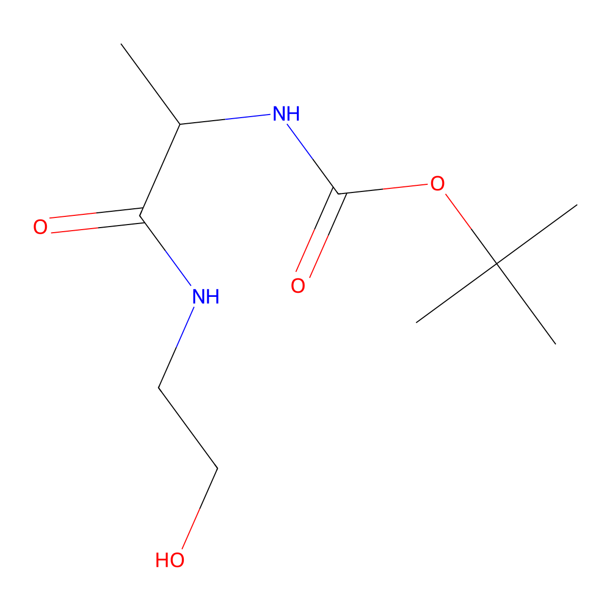 tert-butyl N-{1-[(2-hydroxyethyl)carbamoyl]ethyl}carbamate molecular structure, CAS 1623197-11-4