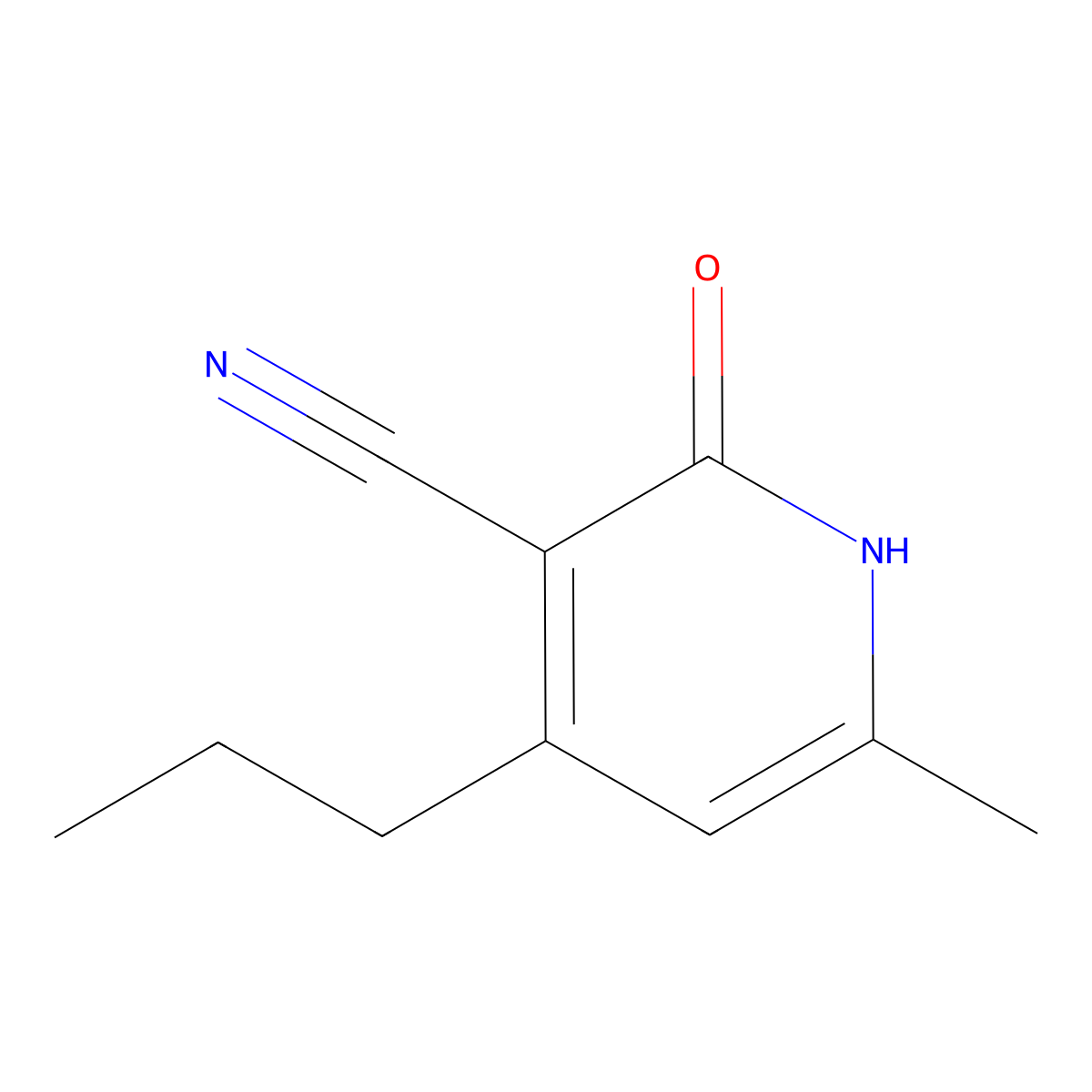 6-Methyl-2-oxo-4-propyl-1,2-dihydropyridine-3-carbonitrile molecular structure, CAS 16232-40-9