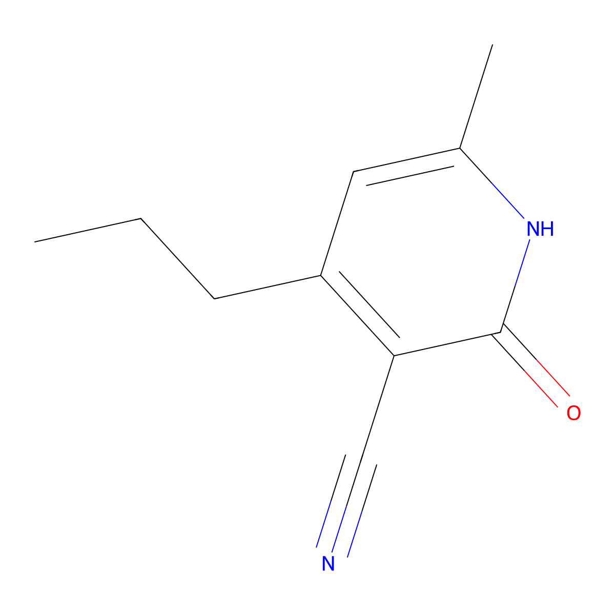 6-Methyl-2-oxo-4-propyl-1,2-dihydropyridine-3-carbonitrile molecular structure, CAS 16232-40-9