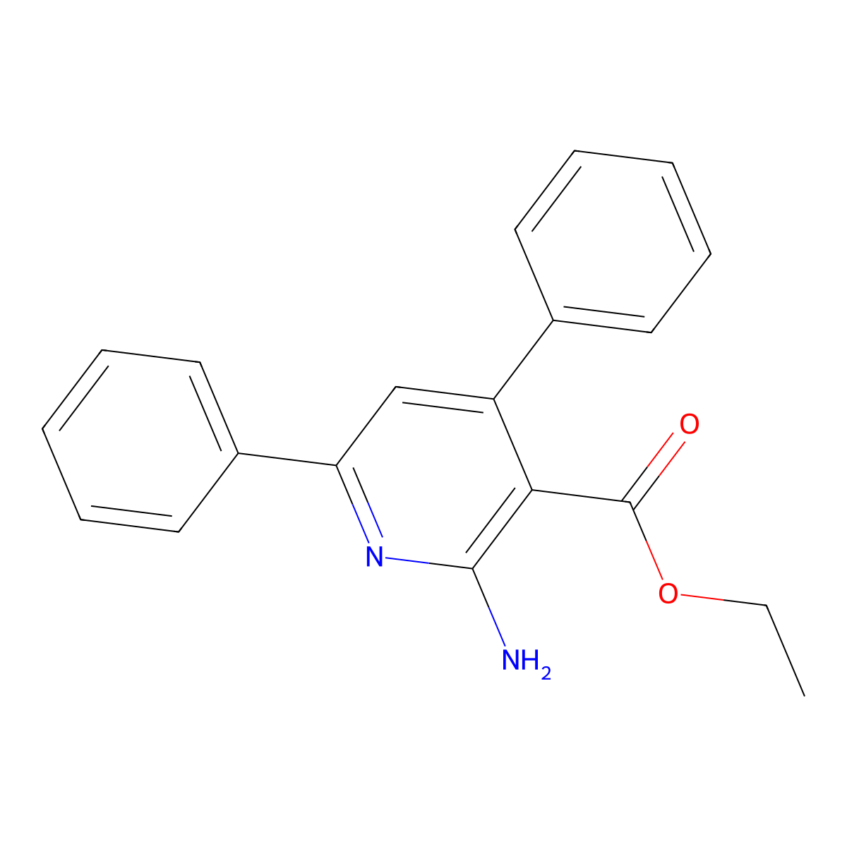 Ethyl 2-amino-4,6-diphenylpyridine-3-carboxylate molecular structure, CAS 16232-44-3