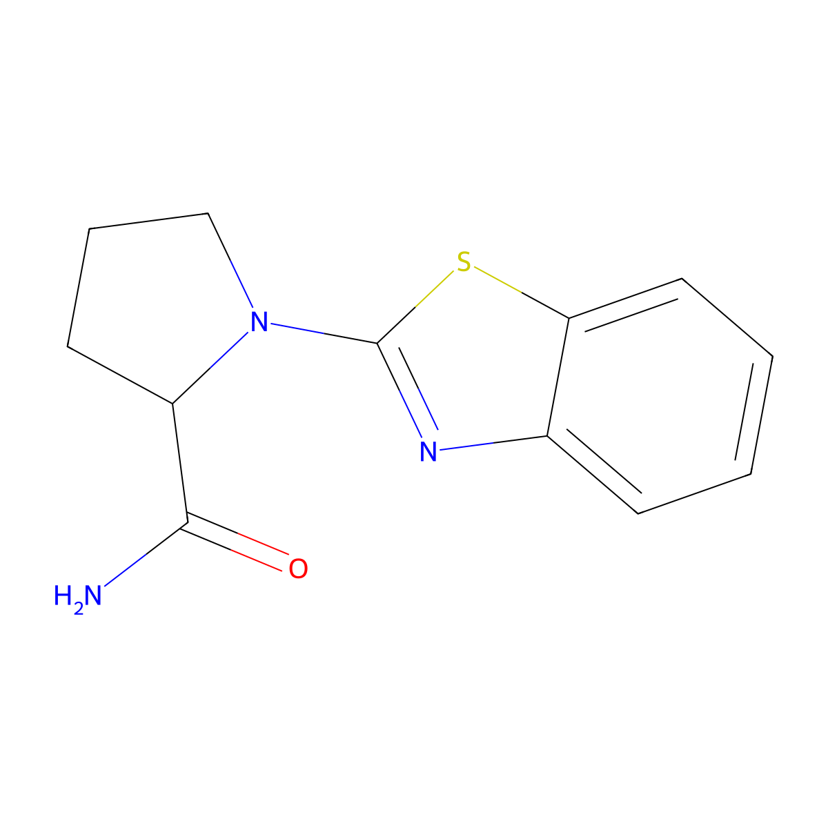 1-(1,3-Benzothiazol-2-yl)pyrrolidine-2-carboxamide molecular structure, CAS 1623210-07-0
